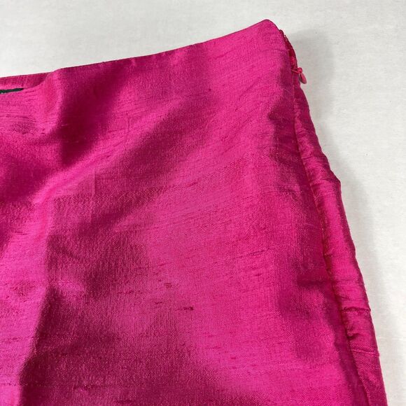 Lauren Ralph Lauren Silk Pants Fuschia Pink Side Zip Trousers 12P PETITE FLAW - Picture 4 of 14